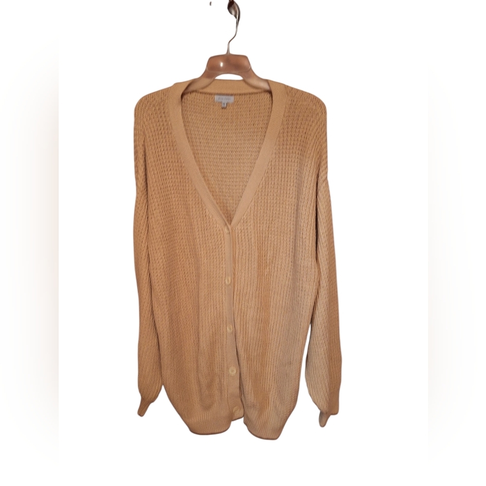 Qualfort Knitted Textured Button Down Cardigan Sweater Ladies 3XL Grandpacore